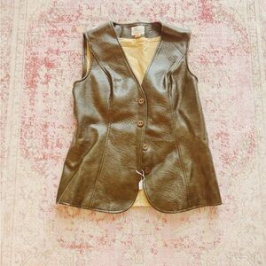 Frank-Lee, Woman’s 1960s Green Leather Vest
